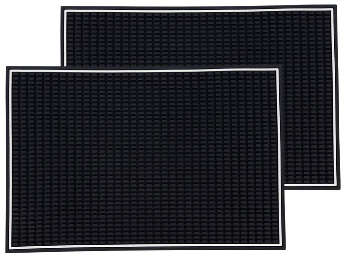White Border Bar Mat 2-Pack