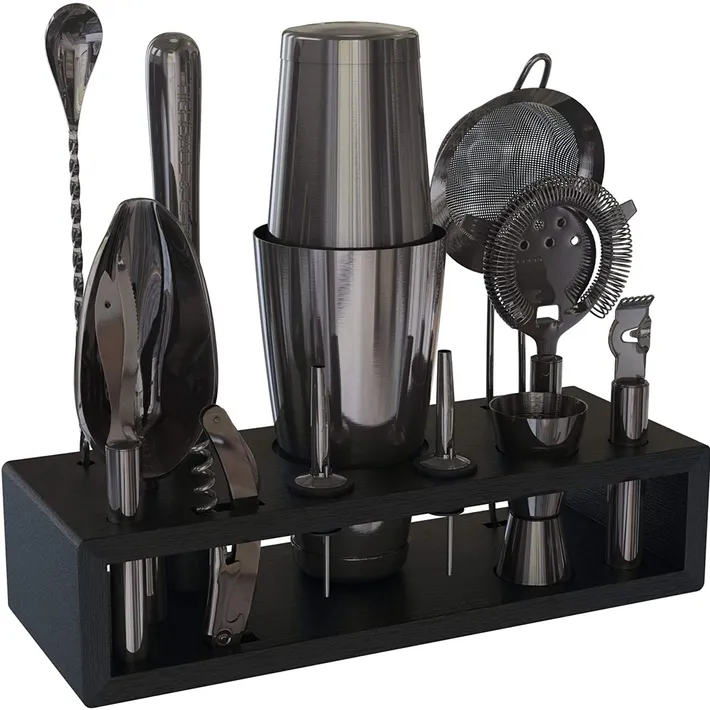 Gunmetal Boston Cocktail Shaker 13-piece set